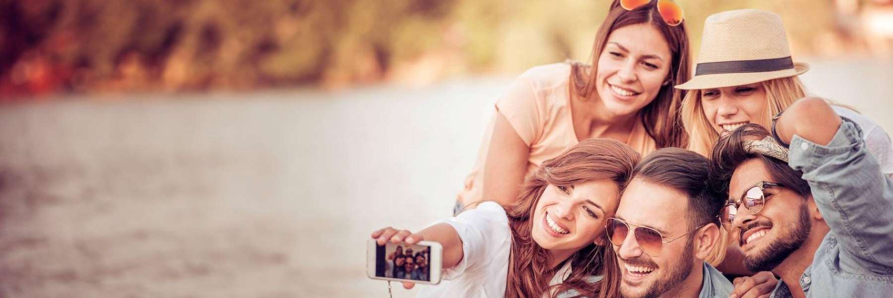 group of friends taking a selfie