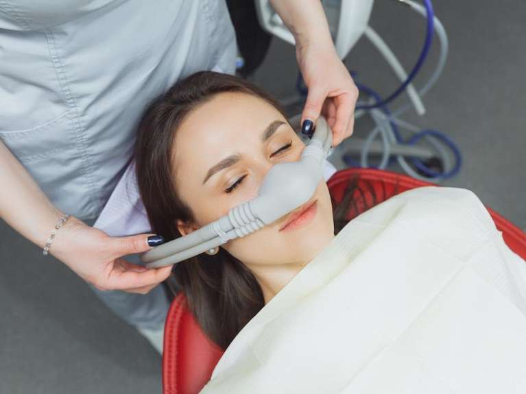 woman getting Nitrous Oxide Sedation in appleton dental office